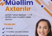 1–11-ci siniflər üzrə müəllim axtarılır