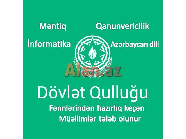 Dövlət qulluğu fənnlərini tədris edən məllim tələb olunur