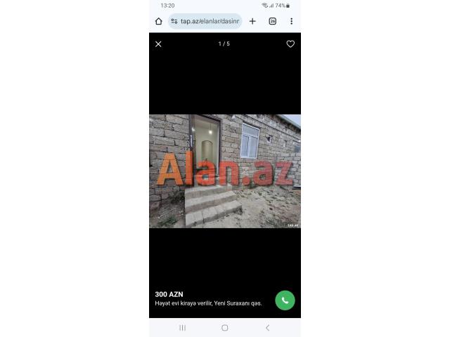 Yeni suraxani kiraye ev