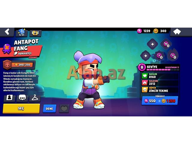 Brawl Stars Hesabı (463 Kristal + 33K Kuboklu)