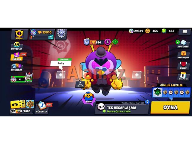 Brawl Stars Hesabı (463 Kristal + 33K Kuboklu)