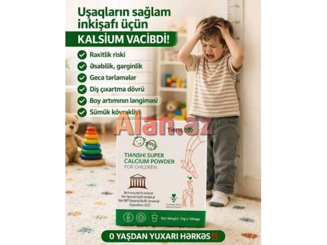 Uşaqlar üçün ionlaşdırılmış bio kalsium tozu.