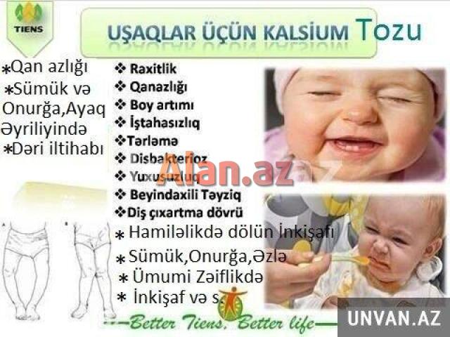 Uşaqlar üçün ionlaşdırılmış bio kalsium tozu.