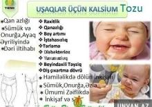Uşaqlar üçün ionlaşdırılmış bio kalsium tozu.