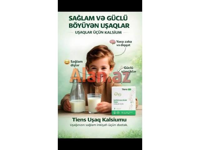 Uşaqlar üçün ionlaşdırılmış bio kalsium tozu.