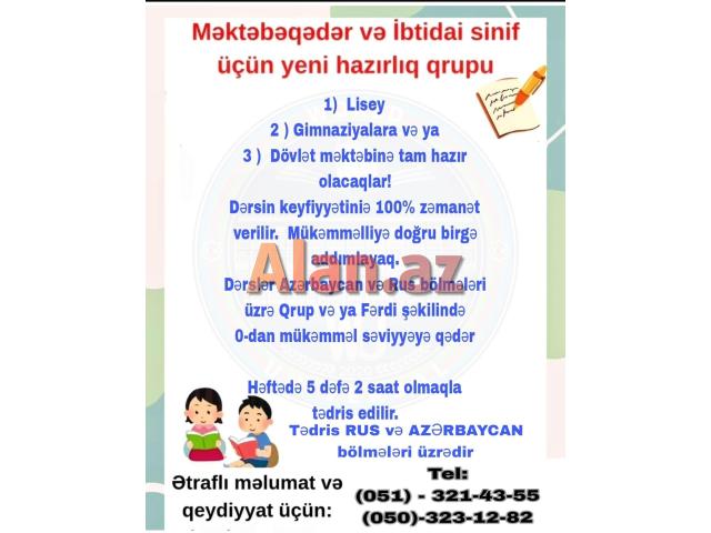 Məktəbəqədər və İbtidai hazırlığı Rus və Azərbaycan bölmələrinə