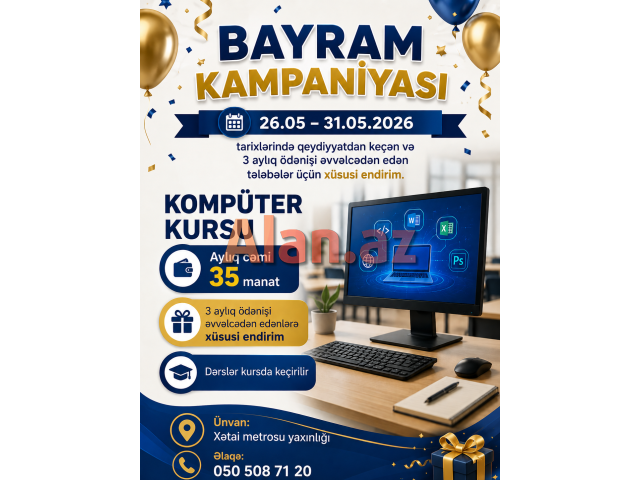 Endirimli kompüter kursu kampaniyası