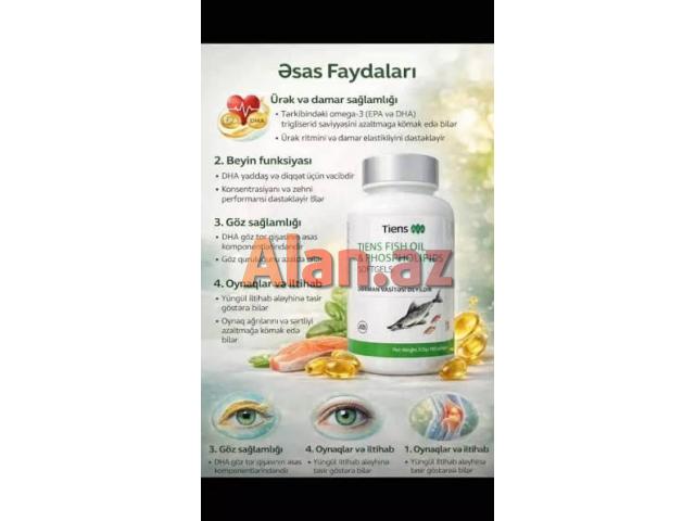 Omega-3 Balıq Yağı -İmmun Ürək-Qan-Damar Yaddaş Göz Beyin Oynaq Dəri Hamilə
