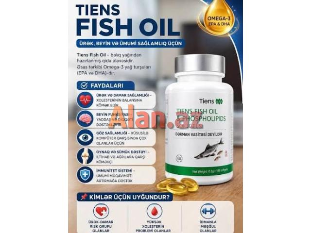 Omega-3 Balıq Yağı -İmmun Ürək-Qan-Damar Yaddaş Göz Beyin Oynaq Dəri Hamilə