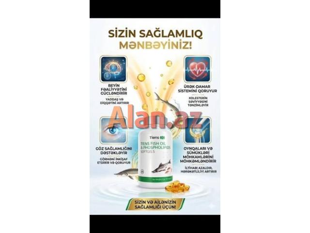 Omega-3 Balıq Yağı -İmmun Ürək-Qan-Damar Yaddaş Göz Beyin Oynaq Dəri Hamilə