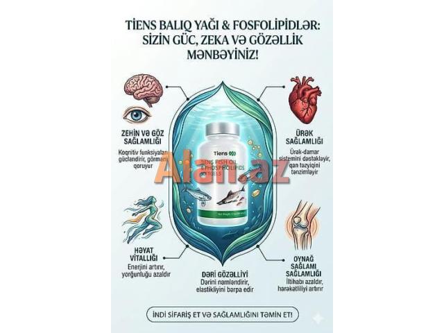 Omega-3 Balıq Yağı -İmmun Ürək-Qan-Damar Yaddaş Göz Beyin Oynaq Dəri Hamilə