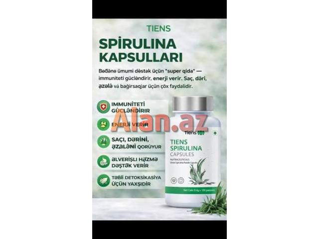 Spirulina-Şiş,Anemiya Dəmir və Qan Azlığı Göz Saç Dəri Hamilə Arıqlamaq-Kökəlmək və s.