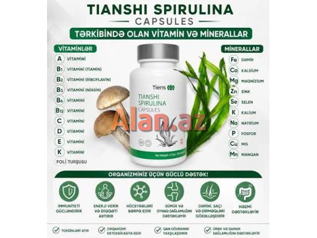 Spirulina-Şiş,Anemiya Dəmir və Qan Azlığı Göz Saç Dəri Hamilə Arıqlamaq-Kökəlmək və s.