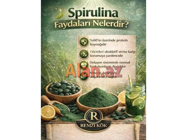 Spirulina-Şiş,Anemiya Dəmir və Qan Azlığı Göz Saç Dəri Hamilə Arıqlamaq-Kökəlmək və s.