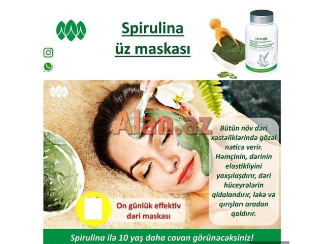 Spirulina-Şiş,Anemiya Dəmir və Qan Azlığı Göz Saç Dəri Hamilə Arıqlamaq-Kökəlmək və s.