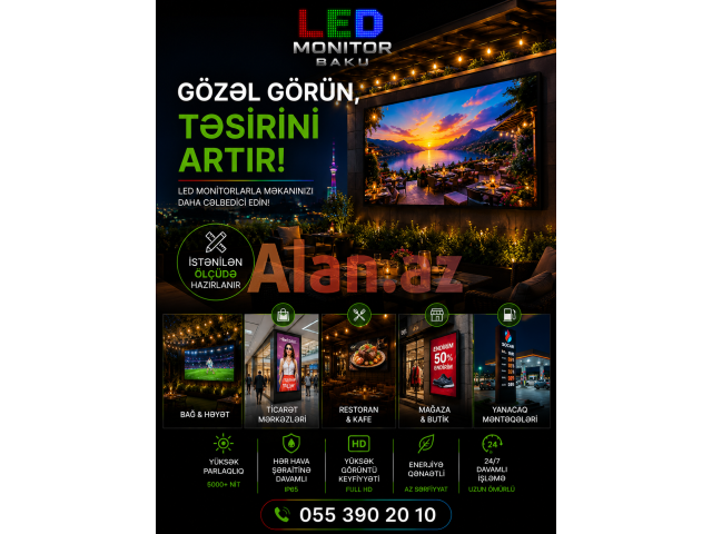 LED Monitor Satışı, Quraşdırılması, Təmir və Servis Xidmətləri