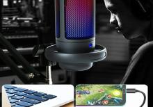 RGB USB Mikrofon XBOSS ME6S | Gaming, Səsyazma, Canlı Yayım, Karaoke