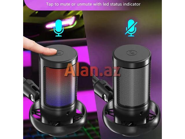 RGB USB Mikrofon XBOSS ME6S | Gaming, Səsyazma, Canlı Yayım, Karaoke