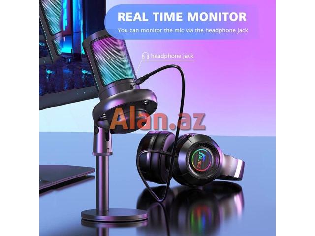 RGB USB Mikrofon XBOSS ME6S | Gaming, Səsyazma, Canlı Yayım, Karaoke
