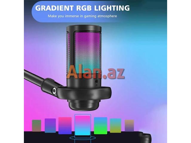 RGB USB Mikrofon XBOSS ME6S | Gaming, Səsyazma, Canlı Yayım, Karaoke