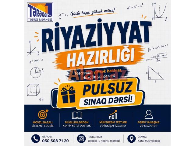 Xətai metrosu yaxınlığında riyaziyyat hazırlığı
