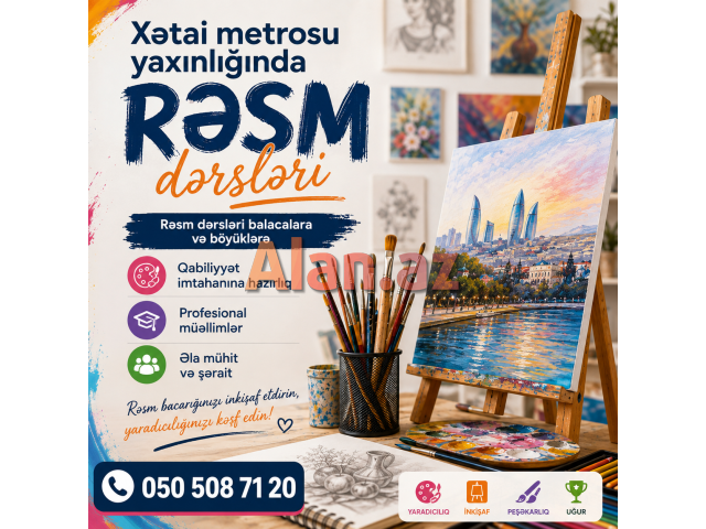 Xətai metrosu yaxınlığında rəsm dərsləri