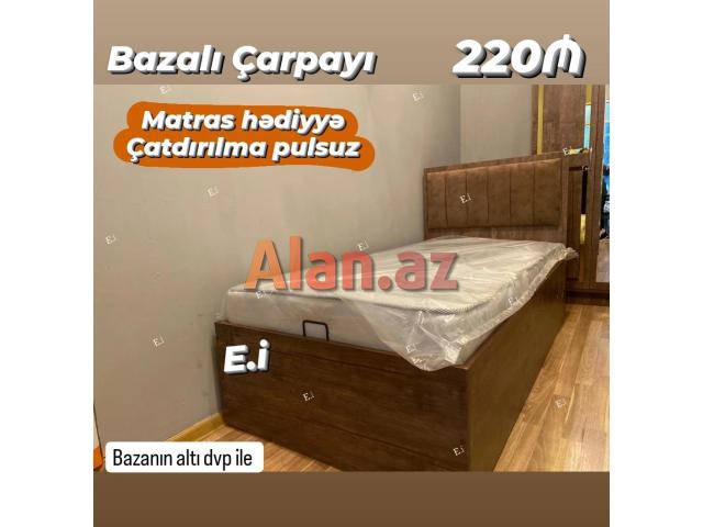 Çarpayı tək nəfərlik kravat bazalı