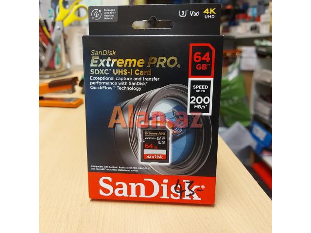 Yaddaş kartı Sandisk Extreme Pro 64GB 200mb/s