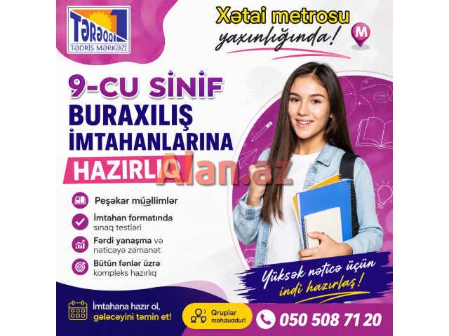 Xətai metrosu yaxınlığında 9-cu sinif buraxılış imtahanlarına hazırlıq