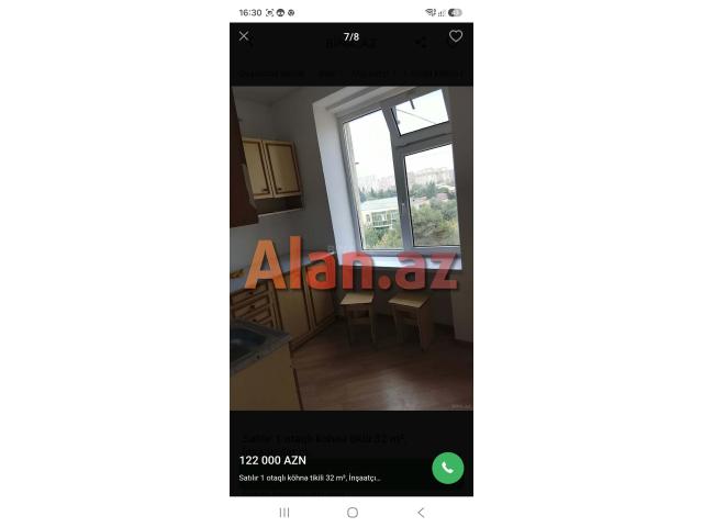 Yasamal Insaatçilara yaxin ev satilir