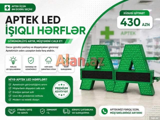 Aptek üçün led A hərfi
