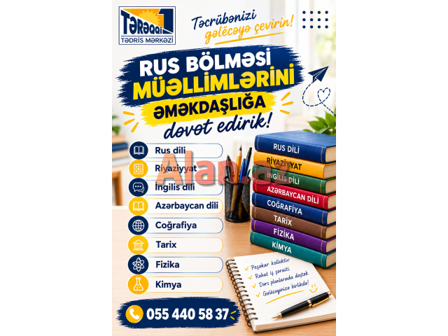 Rus bölməsinə müəllimləri əməkdaşlığa dəvət edirik