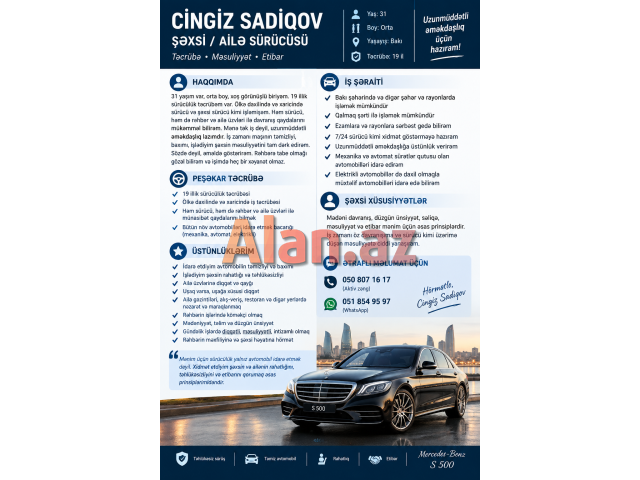 Sürücü şəxsi ailə