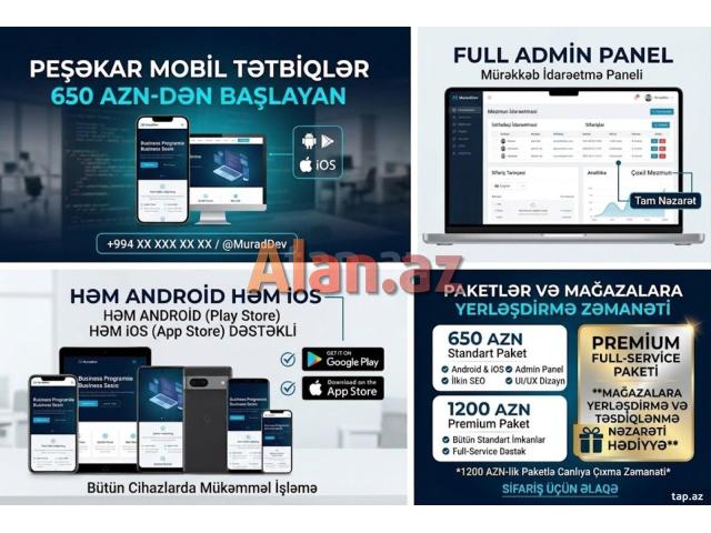 iOS və Android mobil tətbiqlərin hazırlanması (Admin Panelli)