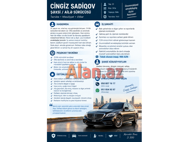 Sürücü/şəxsi/ailə