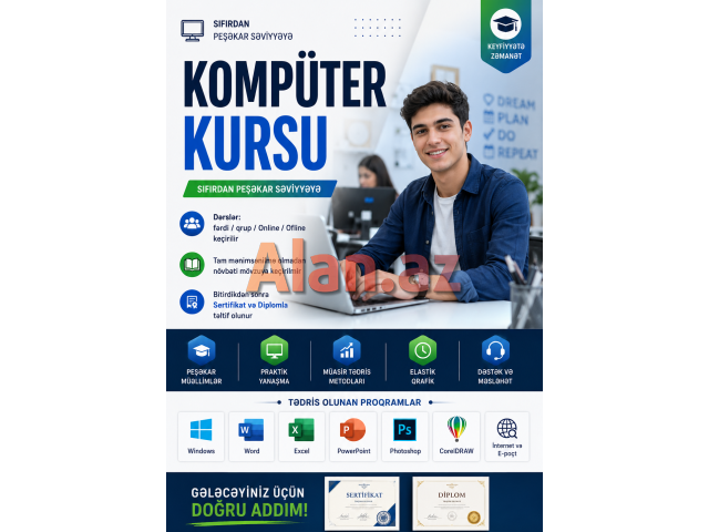 Kompüter Kursları Sıfırdan Peşəkara