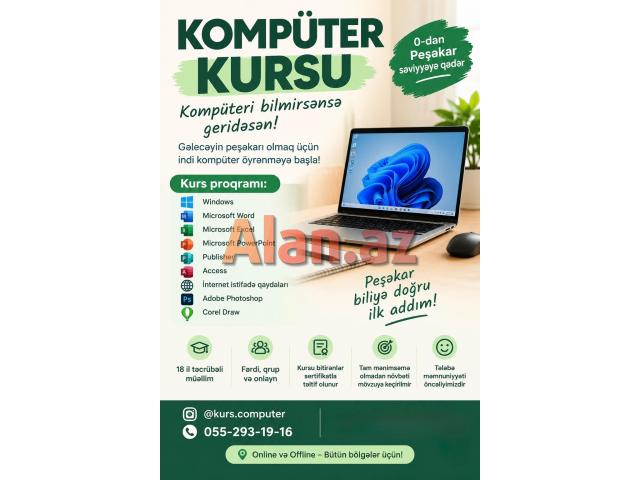 Kompüter Kursları Sıfırdan Peşəkara