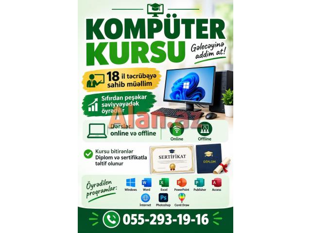 Kompüter Kursları Sıfırdan Peşəkara