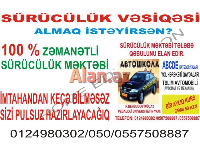 suruculuk kursu avtoşkola